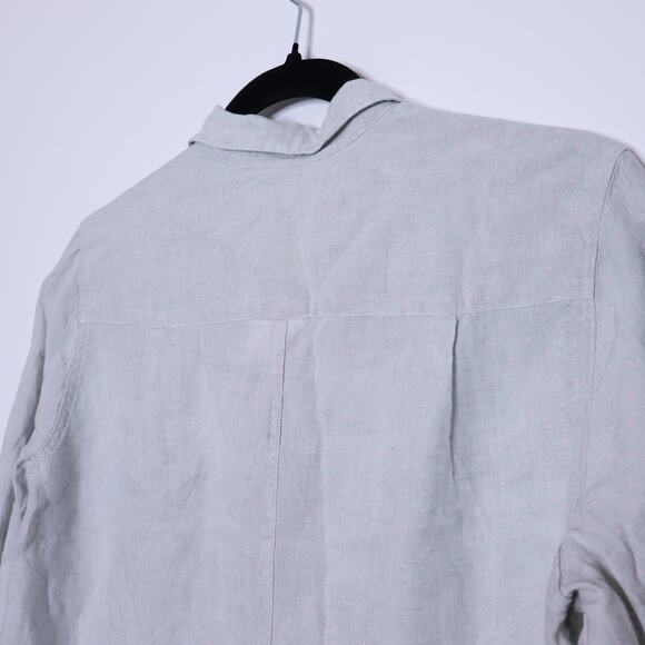 FRANK & EILEEN Barry Tailored Button-Up Shirt Mint Polka Dot Casual Women's M - Picture 8 of 15